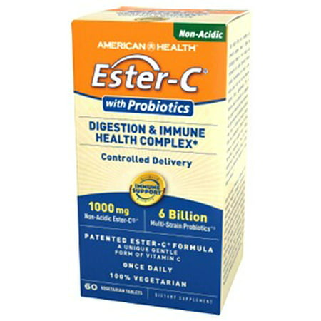 Ester-C 1000mg avec Probiotics American Health Products 60 Tabs