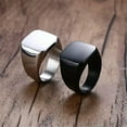 thumbnail image 2 of GKNET Men's Rings Square Classic Solid Color Fashion Wedding Engagement Delicate Jewelry -Silver-9, 2 of 9