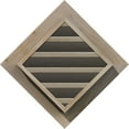 thumbnail image 4 of 12"W x 12"H Diamond Gable Vent (18 3/8"W x 18 3/8"H Frame Size): Unfinished, Functional, Smooth Pine Gable Vent w/ Brick Mould Face Frame, 4 of 12