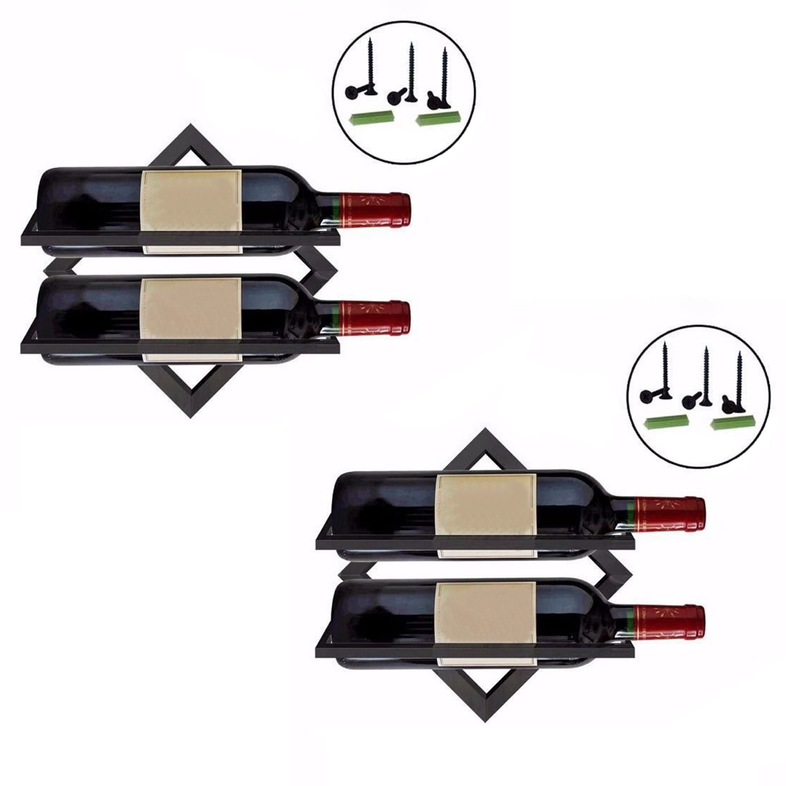 Wine Holders 2pcs/set Upside Down Folding Creative Easy Install Black