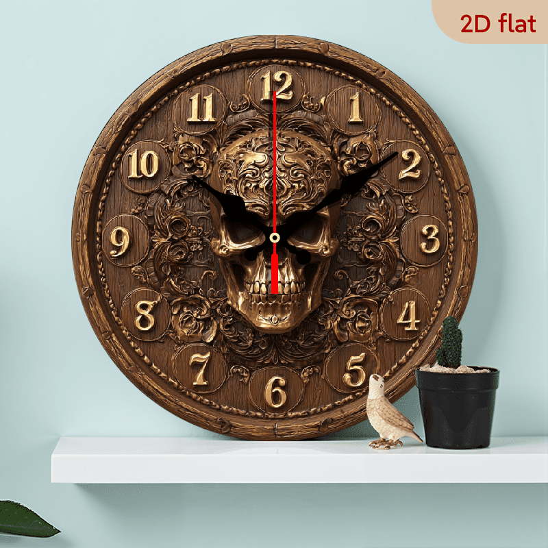 2 D Flat 1 pc 10 Inch Vintage Skeleton Wooden Wall Clock Silent, Farmhouse Style Decor for Kitchen, Bedroom 2 D Flat 1 pc 10 Inch Vintage Skeleton Wooden Wall Clock Silent, Farmhouse Style Decor for Kitchen