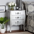 thumbnail image 2 of Baxton Studio Eliya Classic and Traditional Brushed Silver Finished Wood 3-Drawer Storage Cabinet, 2 of 12