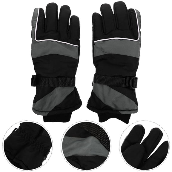 LEORX Skiing Gloves Women Winter Gloves Black 1 Pair