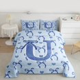 thumbnail image 2 of Castle Fairy Teens Children Bow Knot Personalized Initial U 3 Pieces Queen Comforter Set,Dreamy Princess Ultra Soft Bedding Sets,Love Heart Print Bedding Comforter Set,Breathable Home Decor, 2 of 8