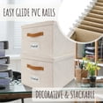 thumbnail image 4 of Set de cajas organizadoras para archivos ZICOTO plegables de lino 39 x 32 x 25 cm, 4 of 9