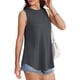 thumbnail image 5 of Camiseta sin mangas para mujer,Camiseta sin mangas de color liso para mujer, cuello redondo, mezcla elástica informal, para uso diario y en casa, sopatenor, 5 of 8