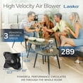 thumbnail image 5 of Lasko Pivoting Pro 12" 3-Speed Rotating Head Free Standing Blower Fan, 289 CFM, Black, U12104, 5 of 11