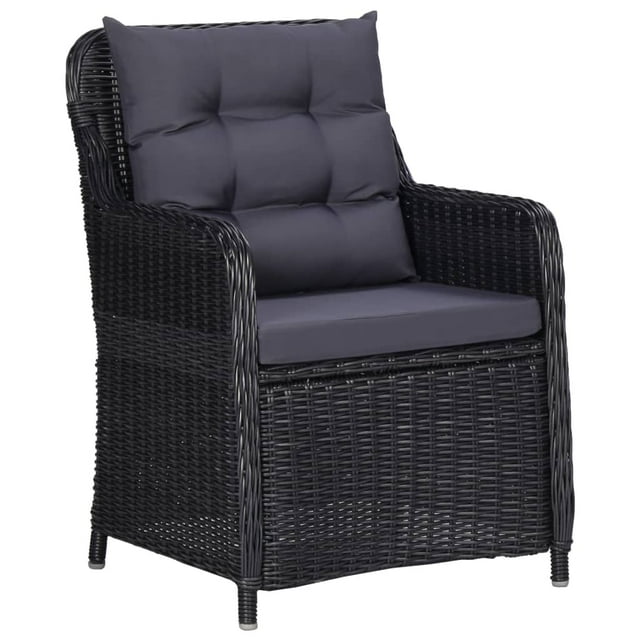vidaXL Ensemble de Salle à Manger de Jardin 7 Pcs Noir