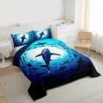 thumbnail image 3 of Feelyou 3D Marine Shark Queen Comforter Set, Ocean Fish Animal Kid Bedding Set, 3pcs, 3 of 8