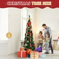 thumbnail image 6 of Ktaxon 7 FT Artificial Christmas Tree,Pre-Lit Collapsible Xmas Tree with 200 LED,8 Modes,Pre-decorated for Holiday Decoration,Red, 6 of 9