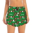 thumbnail image 3 of Uemuo Cute Santa And Ho Ho Ho Pattern Women's Athletic Shorts High Waisted Running Shorts with Liner Pockets Gym Elastic Workout Shorts-Medium, 3 of 9