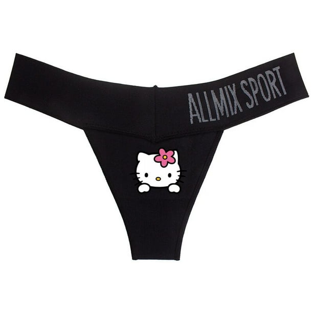 Kawaii Hello Kitty Sanrio Anime Tanga Sexy para mujer, correas de flejado para mujer, bragas de tentación Sexy delgadas, regalo de cumpleaños Kawaii
