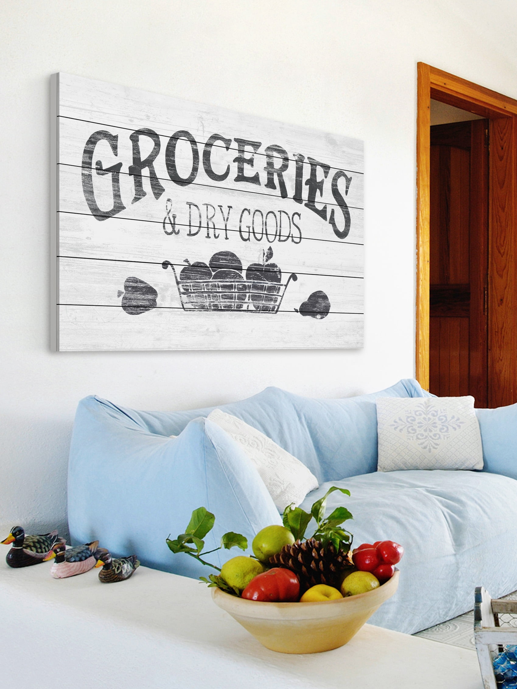 Marmont Hill Dry Goods White Wood Wall Art, 24" x 36"
