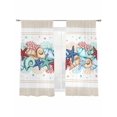thumbnail image 2 of Sheer Curtains 63 Inches Long 2 Panels, Watercolor Summer Beach Starfish Coral Rod Pocket Curtain Voile Draperies, Brown Striped Light Filtering Window Treatment for Living Room Kitchen Bedroom, 2 of 8