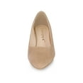 thumbnail image 6 of BLISSFUL STEP Women's Pointed Toe Slip on Wedge Heel Pumps Khaki 9, 6 of 7