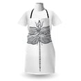 thumbnail image 3 of Dragonfly Apron, Detailed Sketchy Outline Top View of Winged Insect Graphic, Unisex Kitchen Bib with Adjustable Neck for Cooking Gardening, Adult Size, Charcoal Grey and White, by Ambesonne, 3 of 4