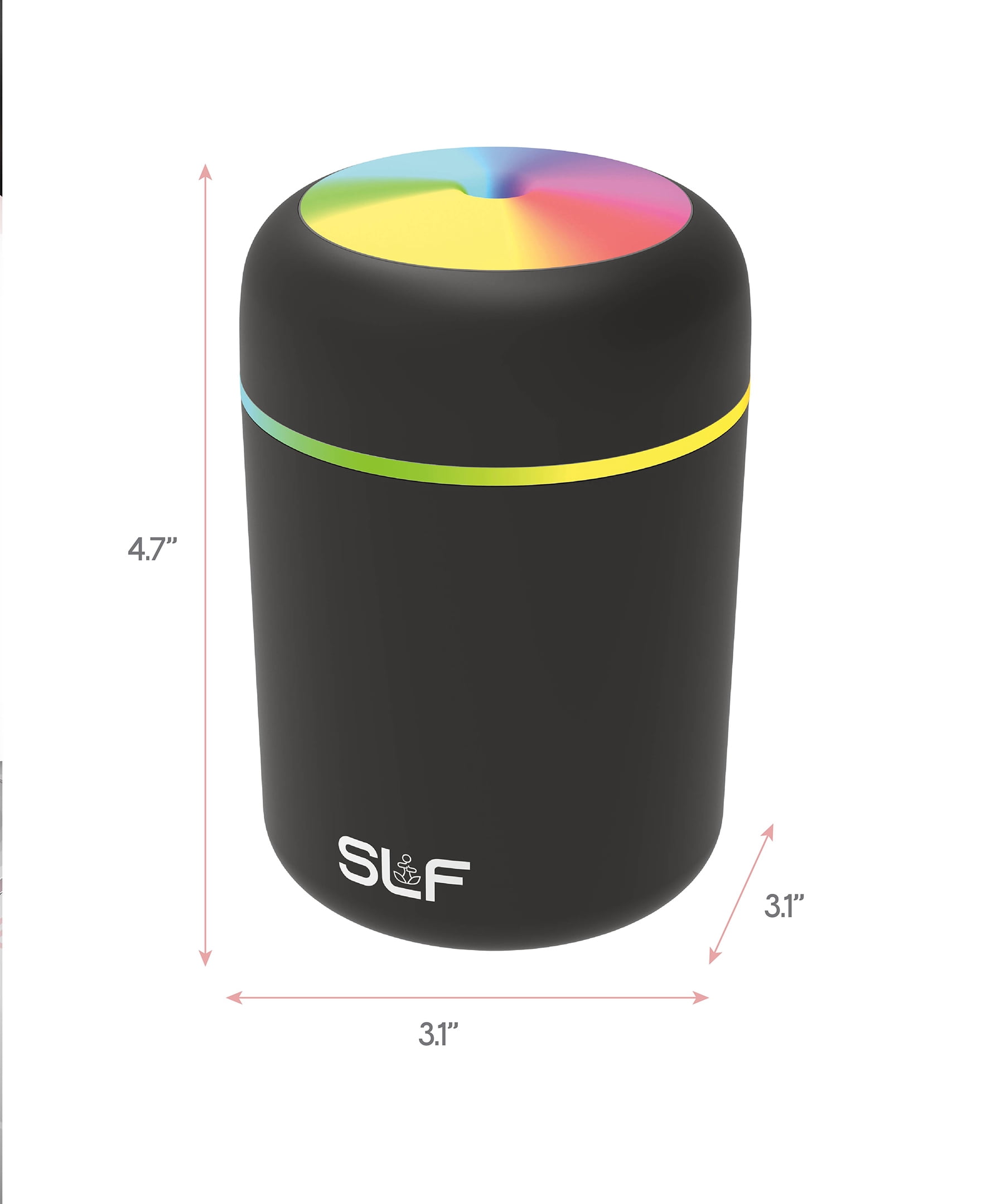 SLF Mini Humidifier, USB-Powered LED Mist Humidifier, 160 sq. ft. Coverage Area