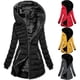 thumbnail image 3 of Abrigo de algodón de invierno para mujer, cálido con capucha y terciopelo, abrigo de algodón, abrigo largo, abrigo de algodón negro, 3 of 6