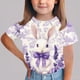 thumbnail image 1 of Blusas y camisas de manga corta con cuello redondo Camiseta estampada de manga corta de Pascua para niños Cuello redondo Manga corta Casual Versátil Para niñas Niños Top de poliéster, 1 of 5