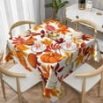 thumbnail image 3 of Fall Tablecloth 54x54 Inch Square Rustic Thanksgiving Pumpkin Maple Leaves Tablecloths Fabric Farmhouse Autumn Table Cloth Decorative for Picnic Party Holiday Home Indoor Outdoor, 3 of 5