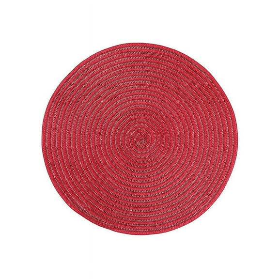 IH Casa Decor Woven Round Shimmer Placemat (Red) - Set of 12