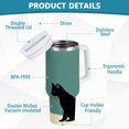 thumbnail image 2 of Yayeee 40oz Stainless Steel Tumbler with Straw and Handle Double-Wall Insulated Travel Water Bottle, Black Cat, 2 of 8