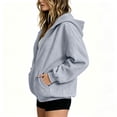 thumbnail image 4 of BFRGSIJ Full Zip Up Hoodie for Women Drawstring Hooded Sweatshirt Lightweight Casual Fall Winter Jacket with Pocket M, 4 of 5