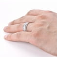 thumbnail image 3 of K-KED Wedding Band 9mm Sterling Silver Couple Ring Cubic Zirconia Full Eternity Ring, 3 of 8
