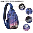 thumbnail image 2 of Summer Beach Palm Trees Sling Bag - Boho Tropical Paradise Shoulder Backpack - Versatile Wear for Hiking, Traveling & Daily Commuting, 2 of 5