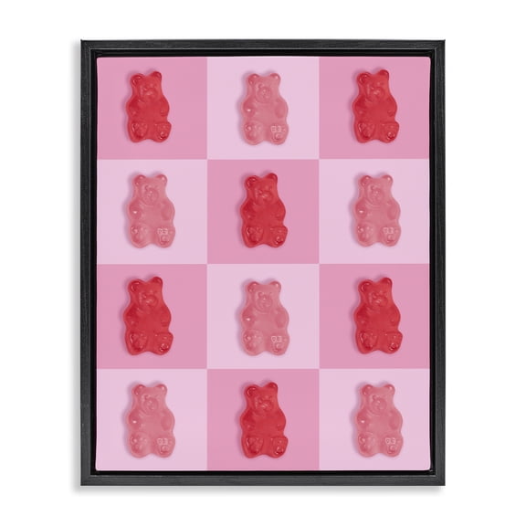 Stupell Industries Pink & Red Candy Bears Black Framed Floater Canvas Wall Art, design by LISH Creative