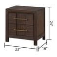 thumbnail image 2 of JERFIT Modern Queen Bedroom Set with LED Headboard, Bluetooth Speakers, USB Ports, 4-Pc Storage Bed, Dresser, Nightstand & Mirror in Walnut Finish, 2 of 10