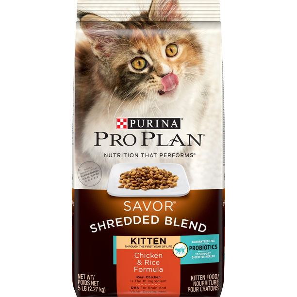 Purina Pro Plan Probiotics Dry Kitten Food, SAVOR Shredded Blend Kitten