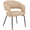 Light Taupe Leather, variant on LeisureMod Dining Chair Upholstered in Velvet with Open Curved Backrest and Powder-Coated Iron Legs for Modern Home, Kitchen, Offices Gavin Collection in Light Brown Velvet