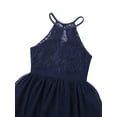 thumbnail image 5 of Hansber Kids Flower Girl Dress Halter Chiffon Long Party Junior Wedding Evening Prom Maxi Gown Dress Navy Blue 14, 5 of 6