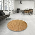 thumbnail image 3 of Ahgly Company Indoor Round Abstract Orange Abstract Area Rugs, 6' Round, 3 of 6