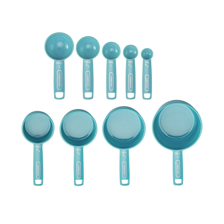 Farberware Juego de tazas y cucharas medidoras de plástico de 9 piezas de  color