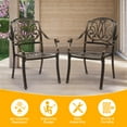 thumbnail image 7 of Ktaxon 2 Pack Oudoor Cast Aluminum Chair, Outdoor Dining Chairs, Aluminum Stackable Chairs for Patio Garden, Bronze, 7 of 7