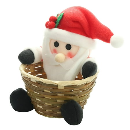 

MARCUVMK Christmas Candy Basket Storage Container Decoration Santa Claus Storage Basket Xmas Decor Fall Decorations for Home