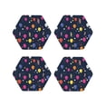 thumbnail image 2 of Kll Hexagon Drink Coasters Set Of 4,Pu Leather Absorbent Coasters Set Decorative Coffee Cup Coasters Housewarming Gift For Home Decor-Colored Balloons, 2 of 9