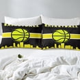 thumbnail image 4 of Erosebridal Basketball Full Fitted Sheet Sport Sheets, Video Game Gamer Bed Sheets Yellow Black Bed Cover 3 Pieces, 4 of 5