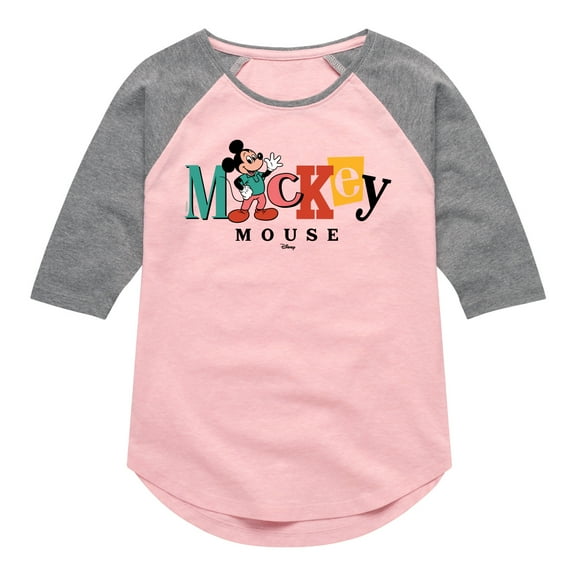 Disney - Mickey - Toddler & Youth Girls Raglan Graphic T-Shirt