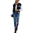 thumbnail image 6 of Lamuusaa Girls Long Sleeve Jacket,Ladies Leisure Style Color Matching  Baseball Uniform Tops  Coat, 6 of 6