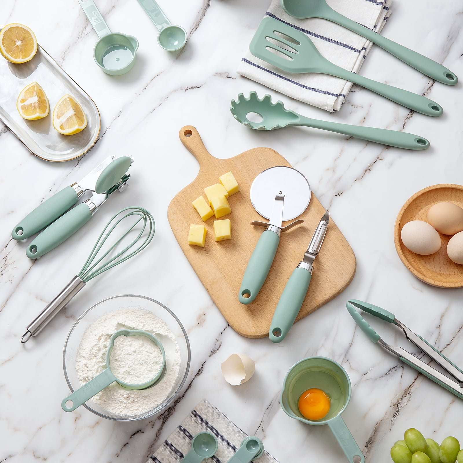 Cook with Color Miscellaneous Kitchen Tools WHT - White & Gunmetal Kitchen  Utensil Set - Yahoo Shopping