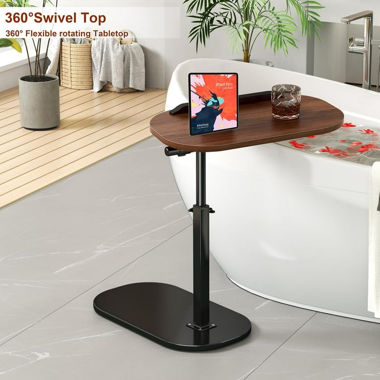 Adjustable Height C Shaped Side Table, 360°Swivel & Flip Top Adjustable Height C Shaped Side Table, 360°Swivel & Flip Top
