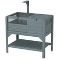thumbnail image 4 of 2-Story Wooden Turtle Cage Tortoise House 33" x 20" x 40.5" with Storage Shelf Acrylic Windows Hide Box Basking Area Dual Openable Lockable Lids Plastic Tray for Reptiles Indoor Habitat, 4 of 8