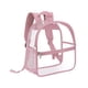 thumbnail image 1 of Mochila de PVC transparente, mochila transparente, impermeable, resistente, para uso diario, mochila informal. Bolsillo delantero rosa., 1 of 9