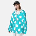 thumbnail image 3 of Balery Aqua And White Polka Dot Sudadera ligera de manga larga con capucha y protección solar UPF 50+ para hombre y mujer, ideal para pesca y running-Large, 3 of 7