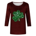 thumbnail image 3 of Oplxuo St Patty's Day Shirt Women 2026 Casual Plus Size 3/4 Sleeve Irish Clover Shirts Funny Saint Patrick's Tunic Tops, 3 of 4