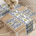 thumbnail image 2 of Ambesonne Garden Table Runner & Placemats, Peony Hydrangea Violets, Placemat 4 pcs + Runner 12"x72", Dark Grey Yellow, 2 of 2