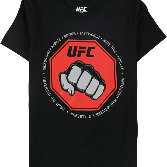 UFC Boys Hammer Fist Graphic T-Shirt, Black, Big Kids (8-20), M